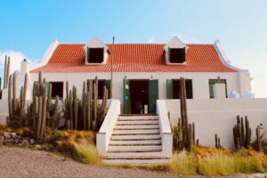 Historic Curaçao landhouse with colonial architecture and lush surroundings