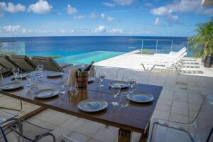 Luxury oceanfront villa in Lagun Curaçao with private pier and panoramic water views