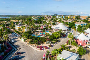 Chogogo Dive & Beach Resort Curaçao colorful bungalows near Jan Thiel Beach