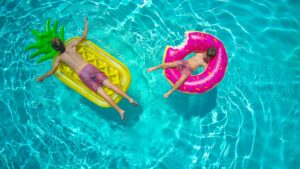 Children snorkeling in shallow water at Jan Thiel Beach Curaçao