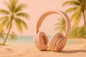 Over-ear noise-cancelling headphones for comfortable air travel