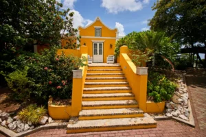Historic Curaçao landhuis surrounded by tropical gardens